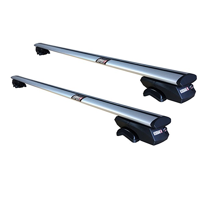 Kodiak AeroGrip 53" Universal Roof Rack Crossbars - Fully Adjustable 41” to 48" Width Grips - Ultra Secure Cross Bars to Carry Your Roof Box , Bicycle & Kayak Safely - Fits Raised Side Rails with Gap