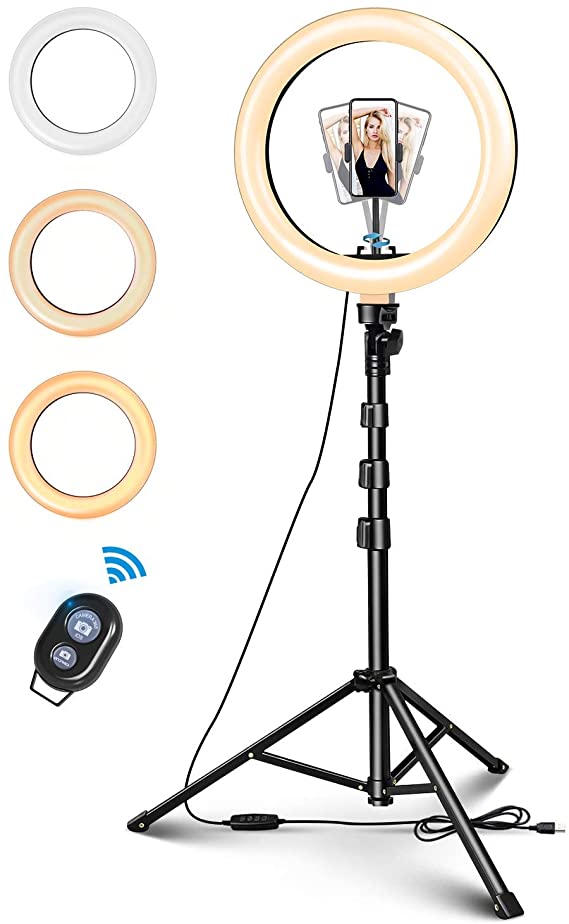 ELEGIANT 10" Selfie Ring Light with Tripod Stand & Cell Phone Holder, Led Ring Light with Remote Ringlight Dimmable for Live Stream Makeup YouTube Tiktok Photography Compatible with iPhone Android