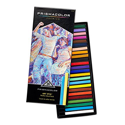 Prismacolor Premier Art Stix Woodless Colored Pencils, 24-Count