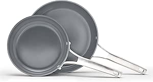 Calphalon® Premier Ceramic Nonstick 8" and 10" Frying Pan Set, Mushroom Grey