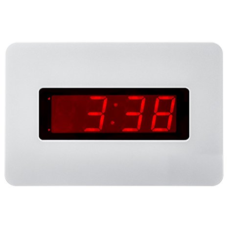 Kwanwa Electric Wall Clock Battery Operated Only With Big 1.4" Red LED Numbers Display,Place It Anywhere Without A Cumbersome Cord