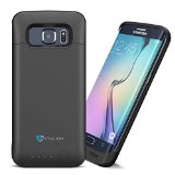 Galaxy S6 Edge Battery Case  Stalion Stamina Rechargeable Extended Charging Case Jet Black24-Month Warranty 3500mAh Protective Charger Case for Samsung Galaxy S6 Edge with Elite Design  LED Charge Indicator Light