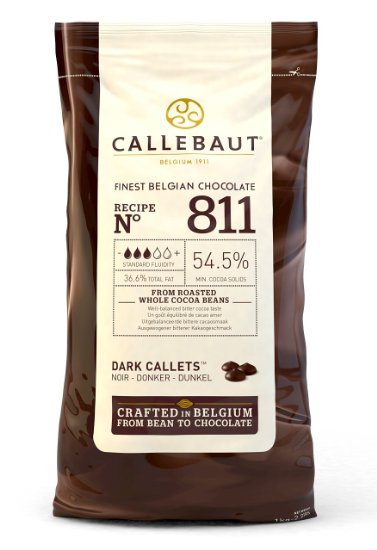 Callebaut 54.5% dark chocolate chips (callets) 1kg