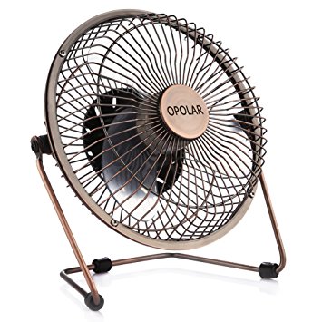 OPOLAR 6 Inch Blade Desktop USB Fan, USB Powered, Personal Table Fan, Mini Cooling Fan, Small Desk Fan - Bronze