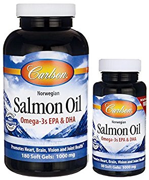 Carlson Salmon Oil, 180   50 Softgels 1000 Mg (Pack of 3) , Carlson-eyf3