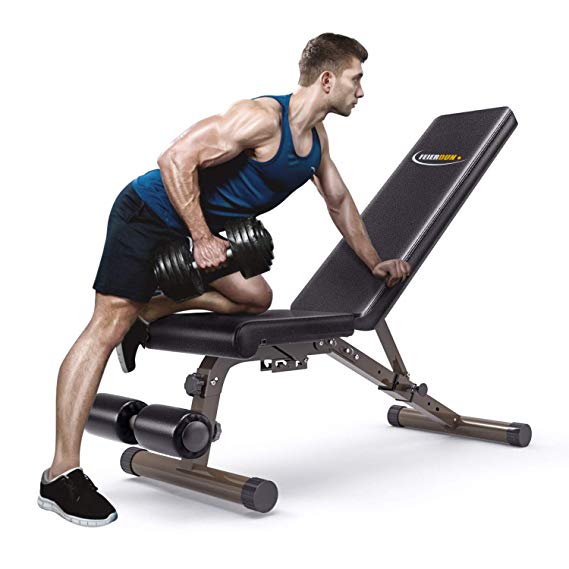 FEIERDUN Adjustable Workout Bench - Utility Weight Benches Foldable Versatility Incline/Decline Bench for Full Body Workout