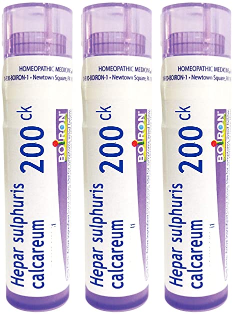 Boiron Hepar Sulphuris Calcareum 200ck, Homeopathic Medicine for Painful and Hoarse Dry Cough, 3 Count