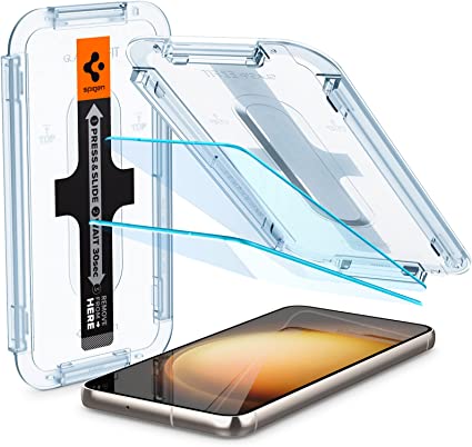 Spigen Tempered Glass Screen Protector [Glas.tR EZ Fit] designed for Galaxy S23 (2023) [2 Pack] - Case Friendly