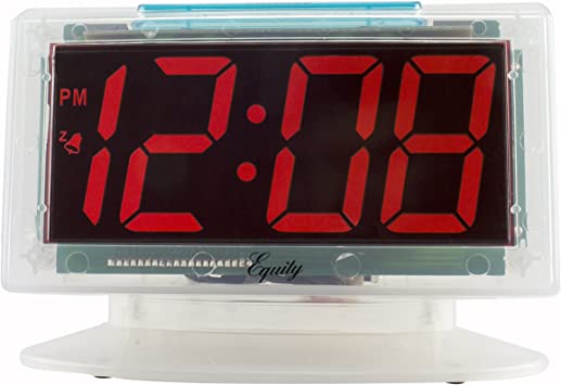 Equity by La Crosse 30040 Jumbo Clear 1.8 in. Red LED Electric Alarm Clock