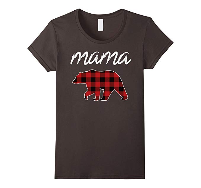 Womens Mama Bear TShirt, Mama Bear Plaid Shirt, Matching Family