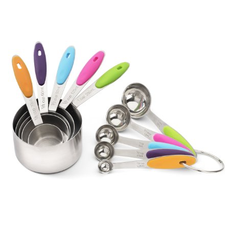 Housely 12-Piece Stainless Steel Measuring Cup and Measuring Spoon Set