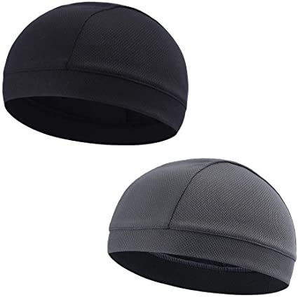 Moisture Wicking Cooling Skull Cap/Helmet Liner/Running Beanie Caps - Motorcycle Cycling Breathable Dome Cap Sweatband