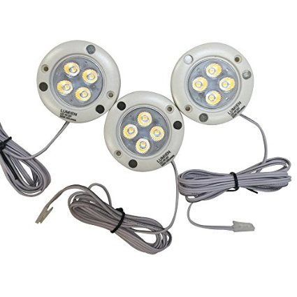 Lumien LED Under Cabinet Lighting Kit - 3 Puck Lights, 3000 K, Total of 12 Watt and 900 Lumens, All Accessories Included, Pack of 3
