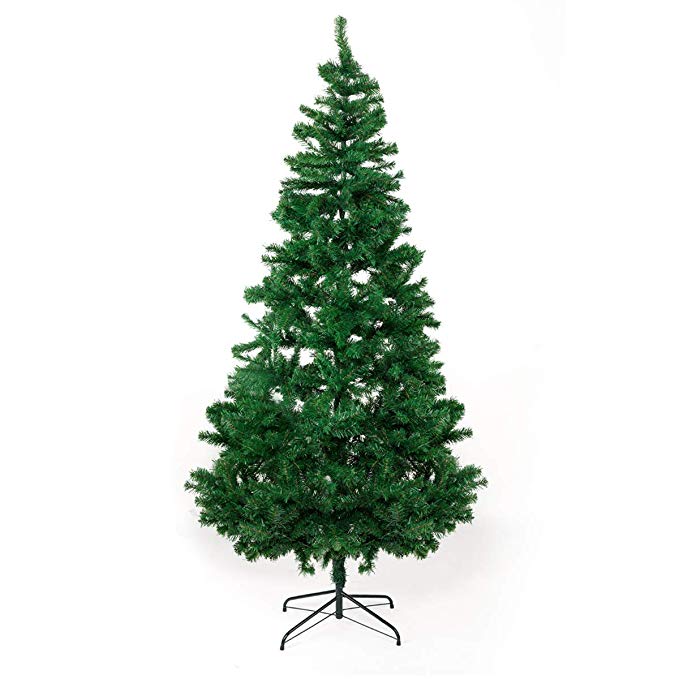 Bocca 7 FT Christmas Tree Atificial Premium Pine Full Tree with Metal Leg 1200 Tips (Green, 7FT)