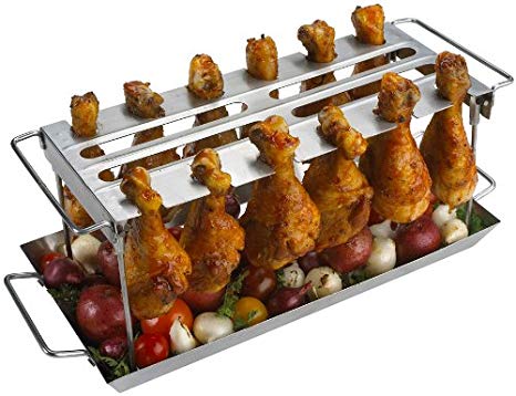 GrillPro 41552 Stainless Steel Grill Wing Rack