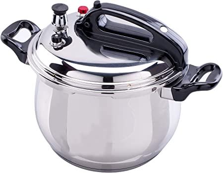 Bene Casa - Stainless Steel Pressure Cooker (9.5 Quarts) - Features Sure-lock Lid System with Airtight Seal and Pressure Release Valve - Dishwasher Safe