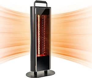 EAST OAK 1200W Patio Heater, Under Table Electric Heater with Double-Sided Design Silent Heating, IP65 Waterproof Portable Outdoor Heater with Handle and Protection from Tip-Over & Overheating