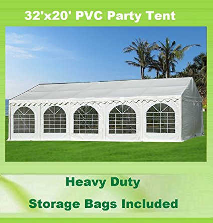 32'x20' PVC Party Tent - Heavy Duty Wedding Canopy Gazebo Carport - with Storage Bags - By DELTA Canopies