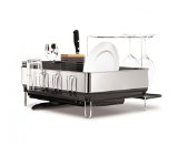 simplehuman Steel Frame Dishrack with Wine Glass Holder Stainless Steel