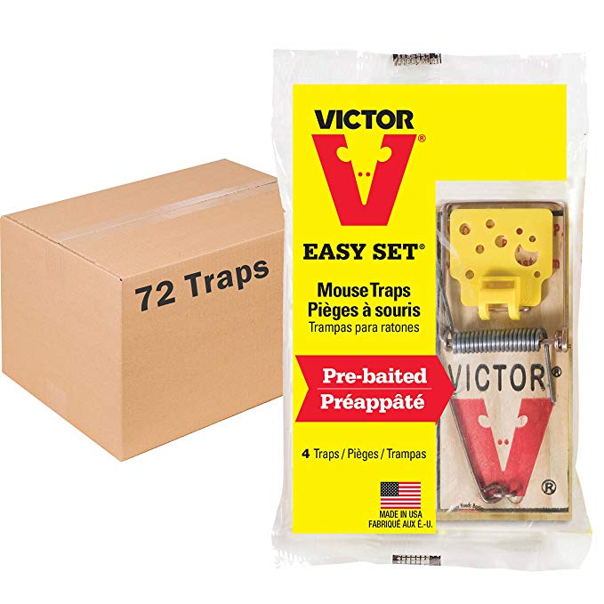 Victor Easy Set Mouse Trap - 18 Pack (72 Total Traps)