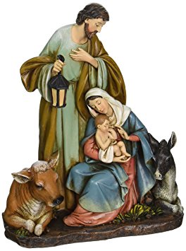 Roman Josephs Studio Slim Profile Holy Family with Barn Animals Figurine, 7.5-Inch