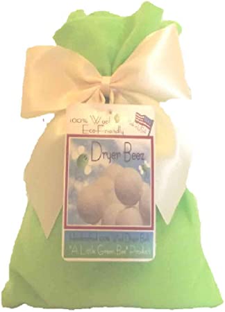 Three Eco-friendly 100% Wool Dryer Ball Gift Set -Handmade in USA- Premium Wool from American Farms, Soft, X-large, Natural and Unscented, Small Family Set of 3