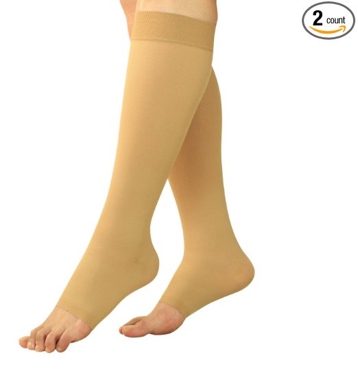 Maternity Compression Socks - Pregnancy Stockings & Leggings Knee High Open Toe