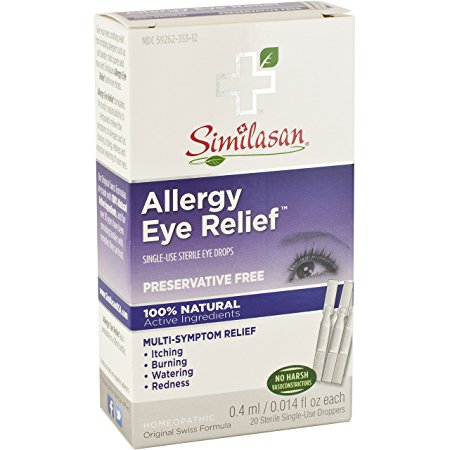 Similasan Allergy Eye Relief, Preservative Free, Single-Use Dropper, 9ml