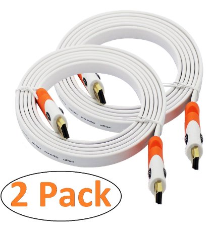 Ultra Clarity HDMI 20 Flat Cable 2-Pack 35 Feet Each CL3 Supports Ethernet 18Gbps 4K5060 2160p 3D Ultra HD and Audio Return