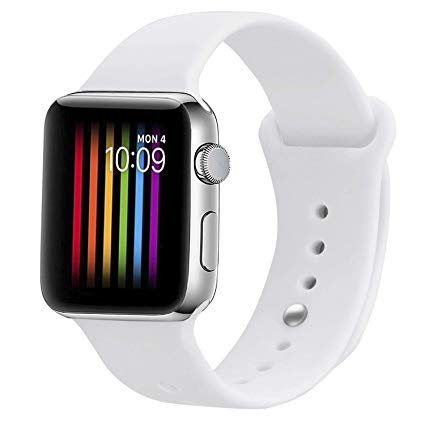 Lesampo Compatible with Apple Watch Band 38mm 40mm 42mm 44mm,Soft Breathable Silicone Sport Band Replacement Wrist Strap Compatible for iWatch Series 4/3/2/1
