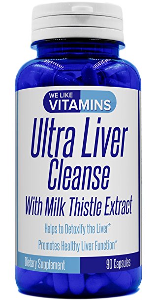 Ultra Liver Cleanse with Milk Thistle - 90 Capsules - Best Value Ultra Liver Cleanse Supplement with Milk Thistle, Artichoke, Dandelion, Tumeric, and Beet