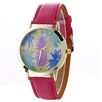 Women's Watch,Howstar Simplicity Cartoon Pineapple Pattern Fashion Leather Quartz Wrist Watches