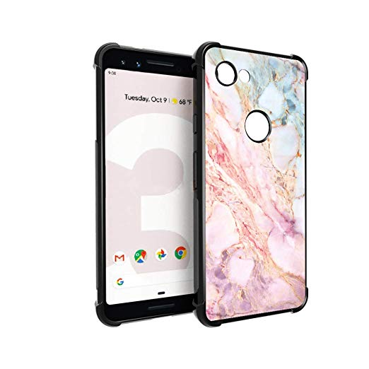 BYBART Google Pixel 3a Case, Pixel 3 LITE Case, [Scratch Resistance   Shock Absorption] Slim Flexible Protective Silicone Cover Phone Case for Google Pixel 3a - Pink Marble