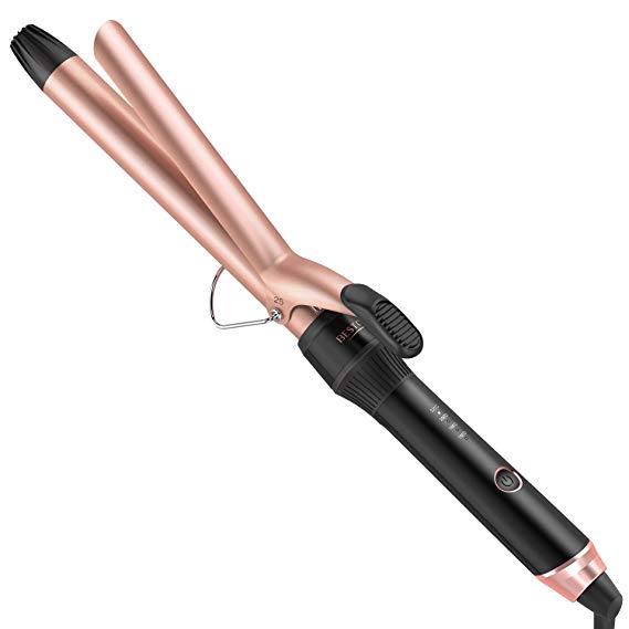 BESTOPE Curling Tongs 25mm Ceramic Tourmaline Hair Curlers Large Barrel Curling Tong with 4 Heat Setting 160℃-220℃ Curling Wand with Glove