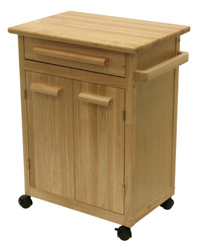 Winsome Wood Single Drawer Kitchen Cabinet Storage Cart, Natural