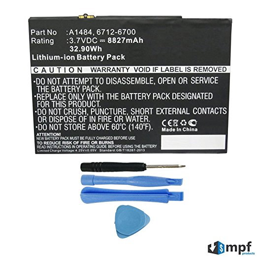 Replacement 8827mAh A1484 Battery for Apple iPad Air A1474, iPad Air A1475, iPad 5 (5th Generation) with Installation Tools