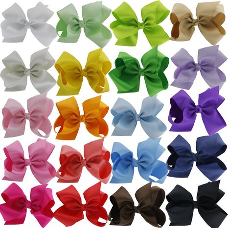 QingHan Baby Girls Grosgrain Ribbon 6 Large Boutique Hair Bows Alligator Clips Fashion Headbands For Teens Women Girls Kids Pack Of 20