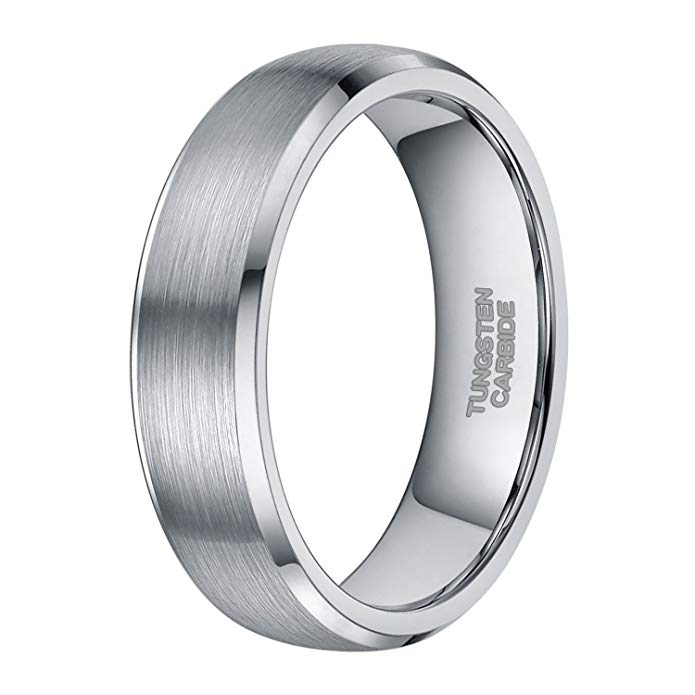 2mm 3mm 6mm Silver Tungsten Wedding Ring Band for Women Men Simple Thin Brushed Matte Comfort Fit Size 4-13