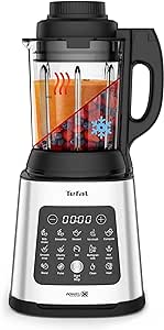 Tefal Blender & Soup Maker Perfectmix Cook, 2L, 10 Auto Programs, Smoothie Maker, Removable Blades, Cleaning Program & Brush, Glass Jug, Tamper, Hot & Cold Kitchen Blender, Cooking, BL83SD65