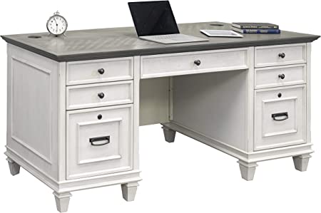 Martin Furniture Double Pedestal Desk, White