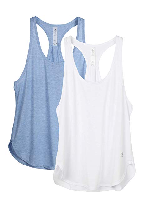 icyzone Workout Tank Tops for Women - Athletic Yoga Tops, Racerback Running Tank Top(Pack of 2)