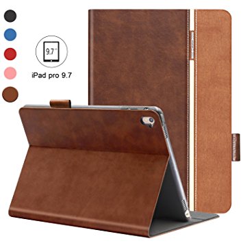 AUAUA iPad Pro 9.7 Case, PU Leather Case for iPad Pro 9.7 with Smart Cover Auto Sleep/Wake  Pencil Holder Screen Protector For Apple iPad Pro 9.7 inch Apple Tablet