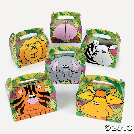 Fun Express Cardboard Zoo Animal Treat Boxes - 12 Pieces