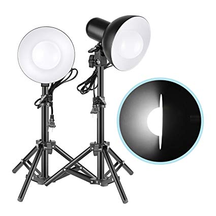 Neewer 2 x 15W LED Light Table Top Photography Studio LED Lighting Kit with Light Stand Tripod (13.7-19.4 inches) for Background Lighting, Product Shooting, Video Recording etc