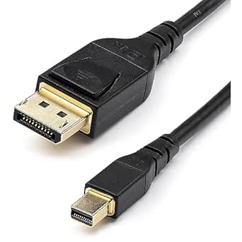 StarTech.com Câble VESA certifié Mini DisplayPort vers DisplayPort 1.4 - 1m - 8K 60Hz HBR3 HDR - Super UHD mDP vers DP 1.4 - Ultra HD 4K 120Hz - Ø Fin (34 AWG) - Écran/Moniteur (DP14MDPMM1MB)