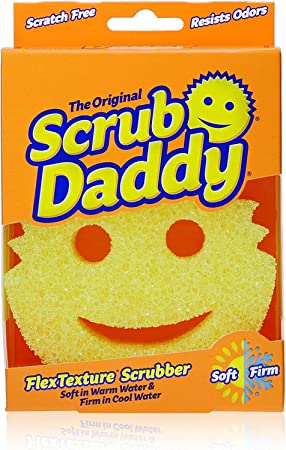 SCRUB DADDY - Scratch Free Cleaning Pot Scrubber Happy FACE Sponge - AS Seen on TV - Shark Tank