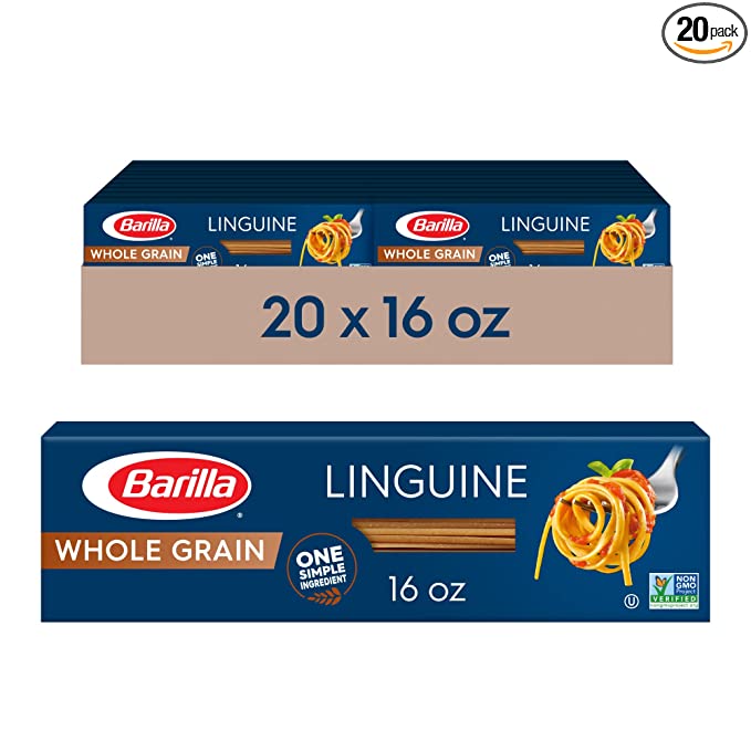 Barilla Whole Grain Pasta, Thin Spaghetti, 16 Ounce (Pack of 20)