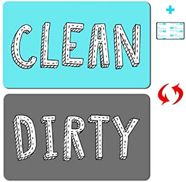 Dishwasher Magnet Clean Dirty Sign Waterproof Double Sided Flip Sign Dishwasher Reversible Indicator Clean Dirty Dishwasher Magnet
