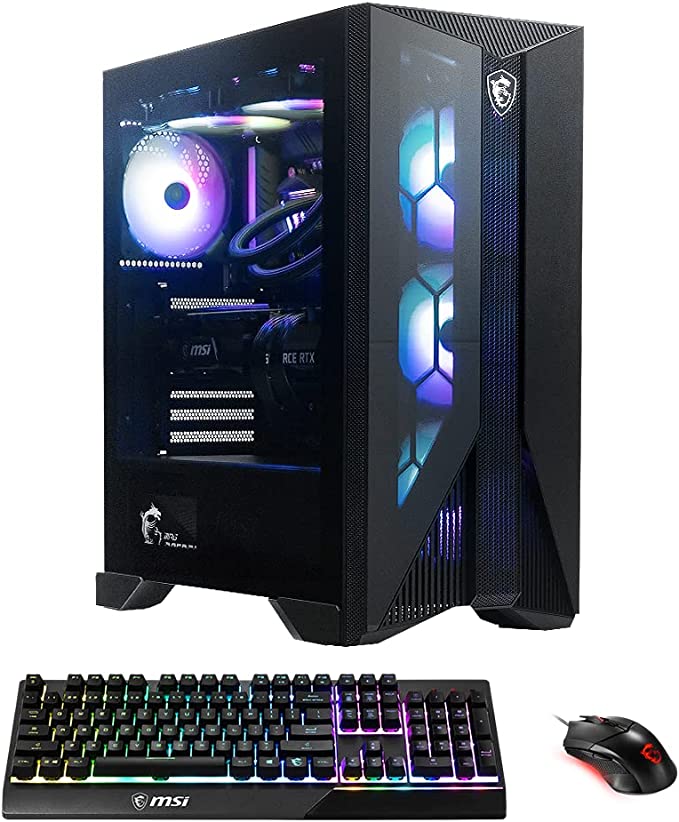 MSI Aegis RS Gaming Desktop: Intel Core i7-13700KF, RTX 4070, 32GB DDR5, 2TB M.2 NVMe, Liquid Cooling, WiFi 6E, Keyboard & Mouse, DIY Friendly, Windows 11 Home-Adv: 13NUE-450US