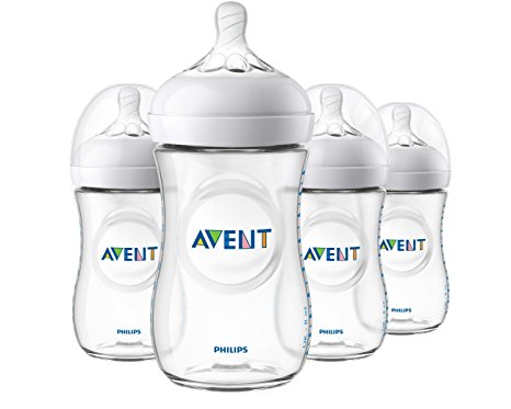 Philips Avent Natural Baby Bottle, Clear, 9oz, 4pk, SCF013/47